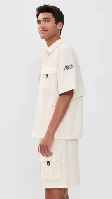 Malbon Bass Club Seersucker Windshirt Ivory M | Thumbnail 4 Malbon Bass Club Seersucker Windshirt Ivory M | Thumbnail 4