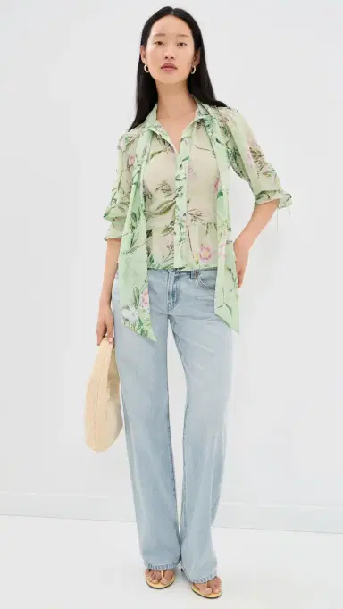 House of Aama Swamp Rose Victorian Button Down Shirt | Thumbnail 5