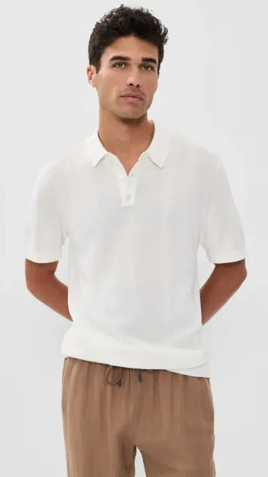 Onia Silk Blend Ribbed Knit Polo | Thumbnail 2 Onia Silk Blend Ribbed Knit Polo | Thumbnail 2