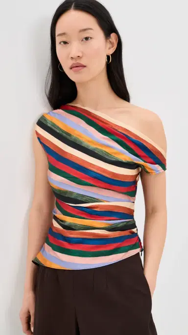 Staud Phare Silk Top Artist Stripe 6 | Thumbnail 2