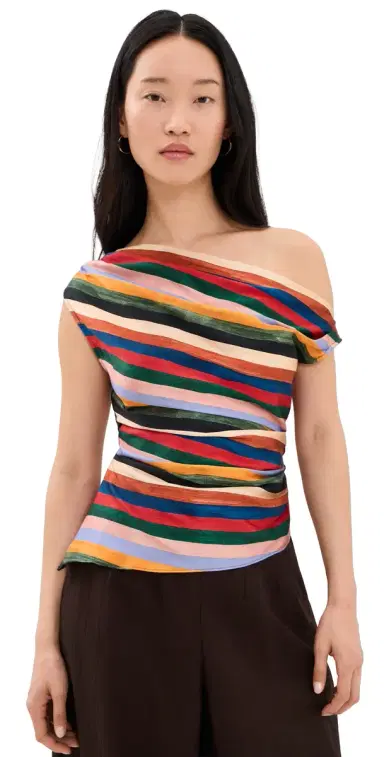 Staud Phare Silk Top Artist Stripe 6 | Thumbnail 1