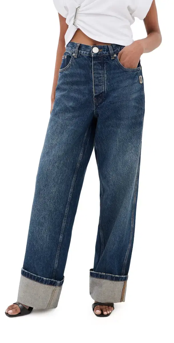 Wide Leg Jeans Medium Wash Indigo