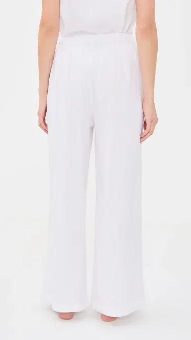 Eberjey Linen Blend Relaxed Pants White | Thumbnail 3