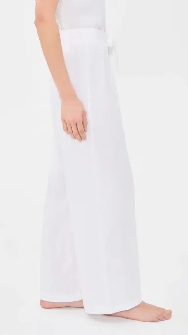 Eberjey Linen Blend Relaxed Pants White | Thumbnail 4