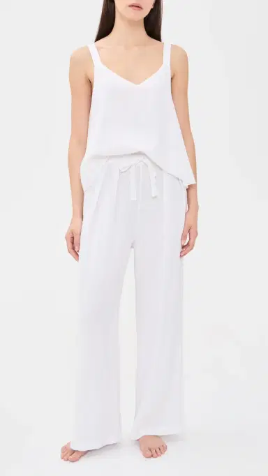 Eberjey Linen Blend Relaxed Pants White | Thumbnail 5
