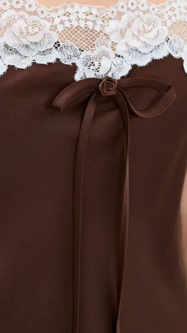 Show Me Your Mumu Celine Dress Chocolate/Baby Blue S | Thumbnail 6