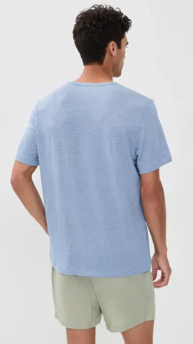 Onia Stretch Linen Crew Neck Tee oft Blue | Thumbnail 3 Onia Stretch Linen Crew Neck Tee oft Blue | Thumbnail 3