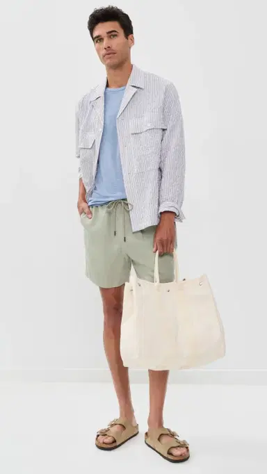 Onia Stretch Linen Crew Neck Tee oft Blue | Thumbnail 5 Onia Stretch Linen Crew Neck Tee oft Blue | Thumbnail 5