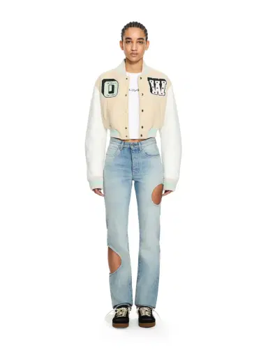Off-White Graffiti Crop Varsity Jacket | Thumbnail 2