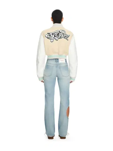 Off-White Graffiti Crop Varsity Jacket | Thumbnail 4