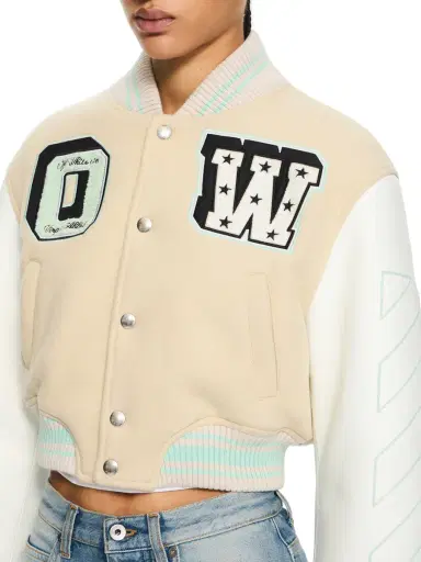 Off-White Graffiti Crop Varsity Jacket | Thumbnail 5