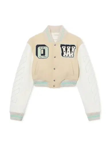 Off-White Graffiti Crop Varsity Jacket | Thumbnail 1