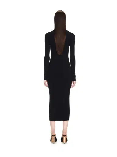 Off-White Black Off Stamp Ribbed Midi Dress | Thumbnail 4