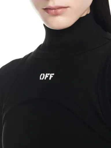 Off-White Black Off Stamp Ribbed Midi Dress | Thumbnail 5