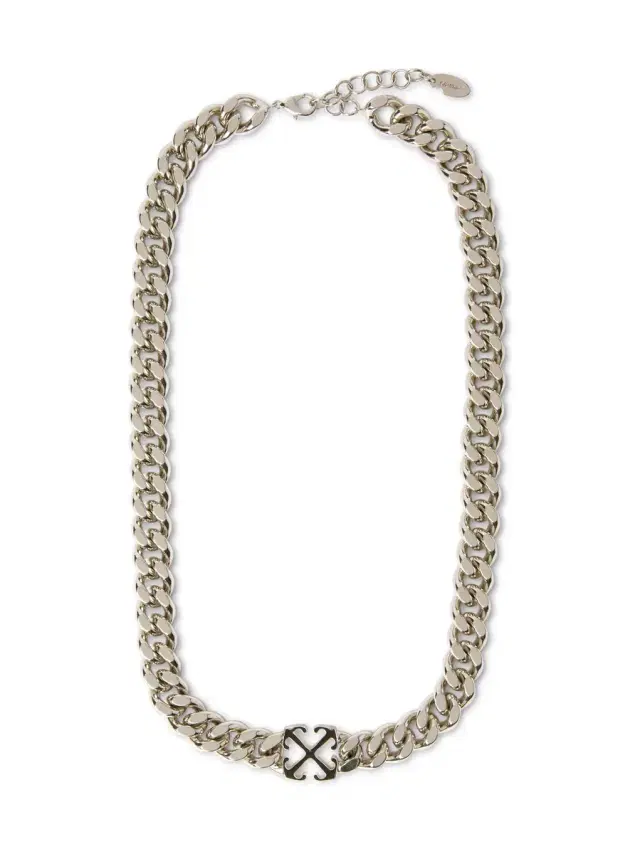 Off-White Enamel Arrow Chain Necklace