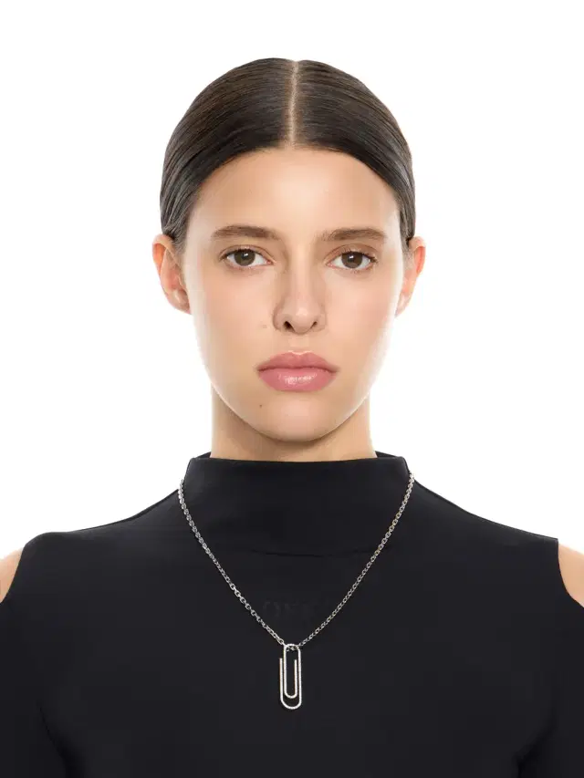 Off-White Paperclip Strass Necklace