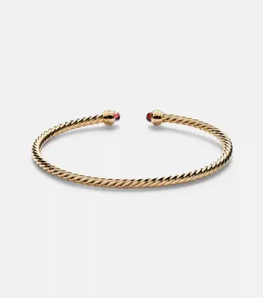 David Yurman Cablespira Flex 18kt gold cuff bracelet with garnets and diamonds | Thumbnail 4 David Yurman Cablespira Flex 18kt gold cuff bracelet with garnets and diamonds | Thumbnail 4