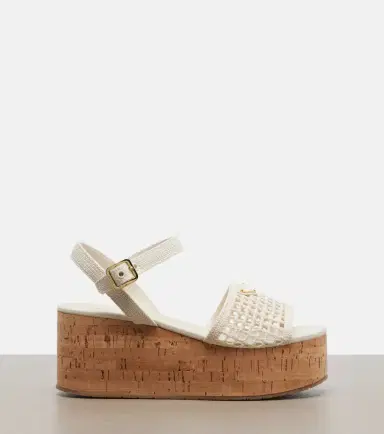 Prada Crochet platform sandals | Thumbnail 3