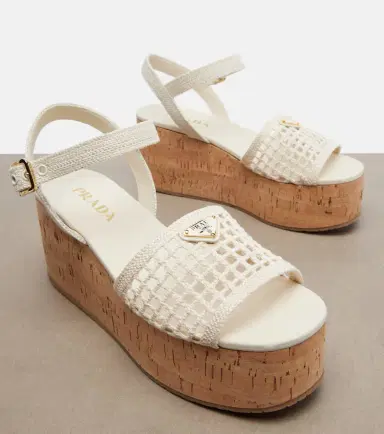 Prada Crochet platform sandals | Thumbnail 4