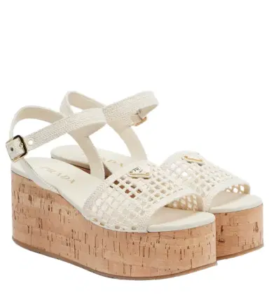 Prada Crochet platform sandals | Thumbnail 1