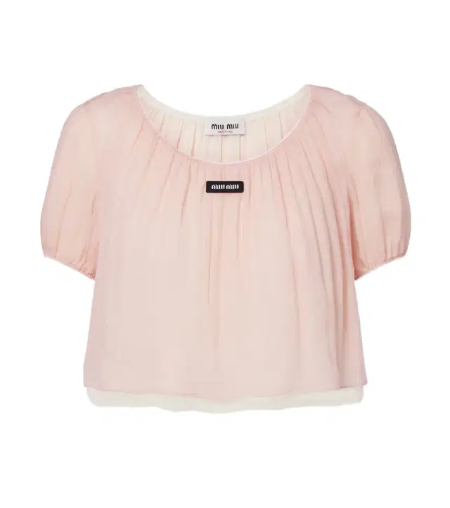 Miu Miu Layered silk chiffon crop top