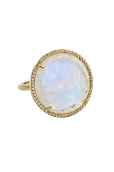 IRENE NEUWIRTH JEWELRY Rainbow Moonstone Halo Ring | Thumbnail 1