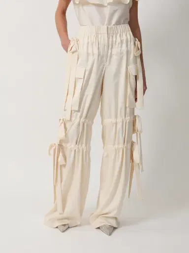 Aknvas The Odin trousers in cream satin | Thumbnail 2
