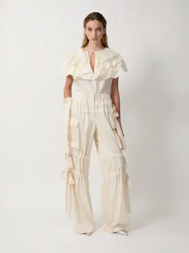 Aknvas The Odin trousers in cream satin | Thumbnail 3