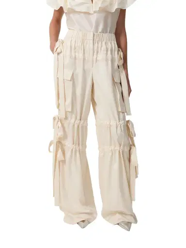 Aknvas The Odin trousers in cream satin | Thumbnail 1
