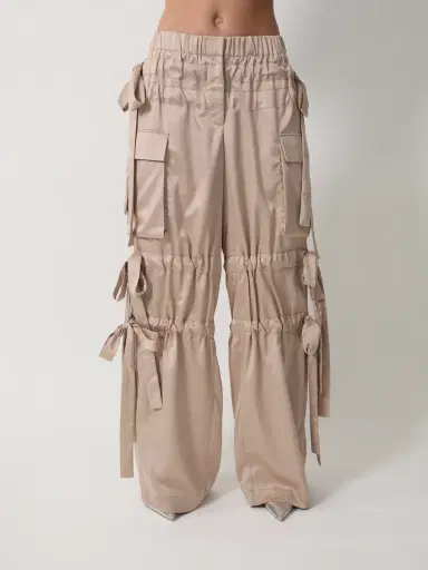 Aknvas The Odin trousers in taupe satin | Thumbnail 1