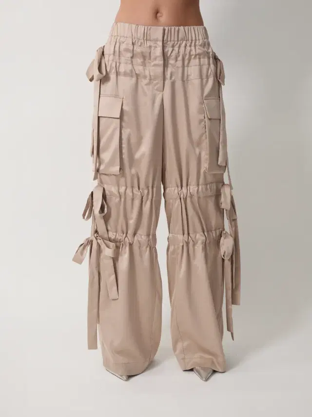Aknvas The Odin trousers in taupe satin