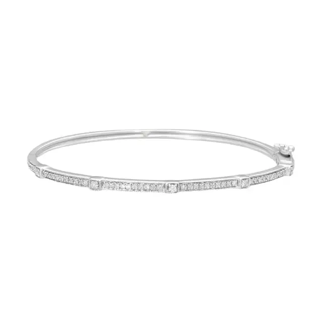 Leslie Greene Leslie Greene 18K White Gold Diamond Bangle Bracelet by The Solist