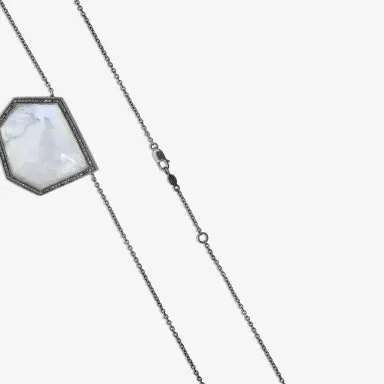 Leslie Greene Leslie Greene Stainless Steel Black Diamond Moonstone Necklace by The Solist | Thumbnail 3