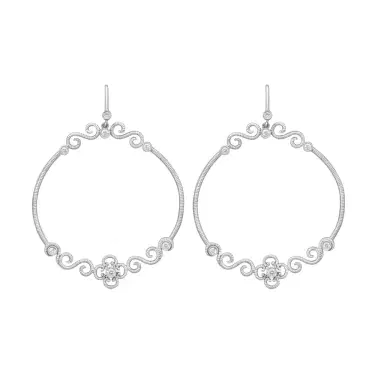 Leslie Greene Leslie Greene Stainless Steel Diamond Drop Earrings by The Solist | Thumbnail 1