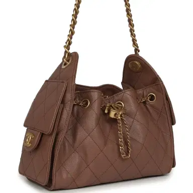 Chanel Chanel Mini 25 Hobo Bag Brown Caviar Antique Gold Hardware | Thumbnail 2 Chanel Chanel Mini 25 Hobo Bag Brown Caviar Antique Gold Hardware | Thumbnail 2