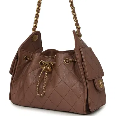 Chanel Chanel Mini 25 Hobo Bag Brown Caviar Antique Gold Hardware | Thumbnail 5 Chanel Chanel Mini 25 Hobo Bag Brown Caviar Antique Gold Hardware | Thumbnail 5