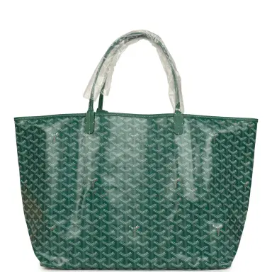 goyard Goyard Goyardine Green Saint Louis GM Tote Bag Palladium Hardware | Thumbnail 4 goyard Goyard Goyardine Green Saint Louis GM Tote Bag Palladium Hardware | Thumbnail 4