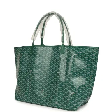 goyard Goyard Goyardine Green Saint Louis GM Tote Bag Palladium Hardware | Thumbnail 5 goyard Goyard Goyardine Green Saint Louis GM Tote Bag Palladium Hardware | Thumbnail 5