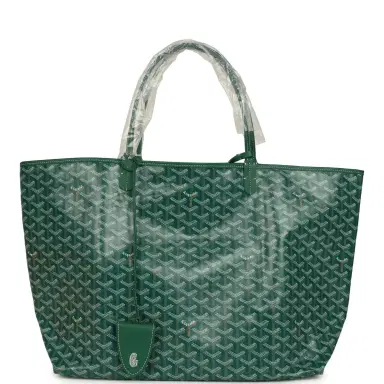 goyard Goyard Goyardine Green Saint Louis GM Tote Bag Palladium Hardware | Thumbnail 1 goyard Goyard Goyardine Green Saint Louis GM Tote Bag Palladium Hardware | Thumbnail 1