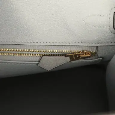 HERMÈS Hermes Birkin 25 Bleu Glacier Ostrich Gold Hardware | Thumbnail 9