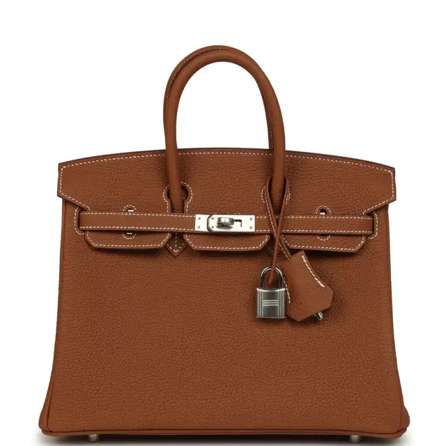 HERMÈS Hermes Birkin 25 Gold Togo Palladium Hardware