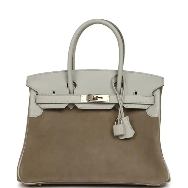 HERMÈS Hermes Birkin 30 Gris Caillou Grizzly and Gris Perle Evercolor Permabrass Hardware