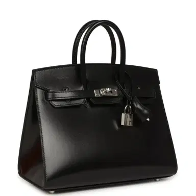 HERMÈS Pre-owned Hermes Birkin Sellier 25 Black Box Palladium Hardware | Thumbnail 2 HERMÈS Pre-owned Hermes Birkin Sellier 25 Black Box Palladium Hardware | Thumbnail 2