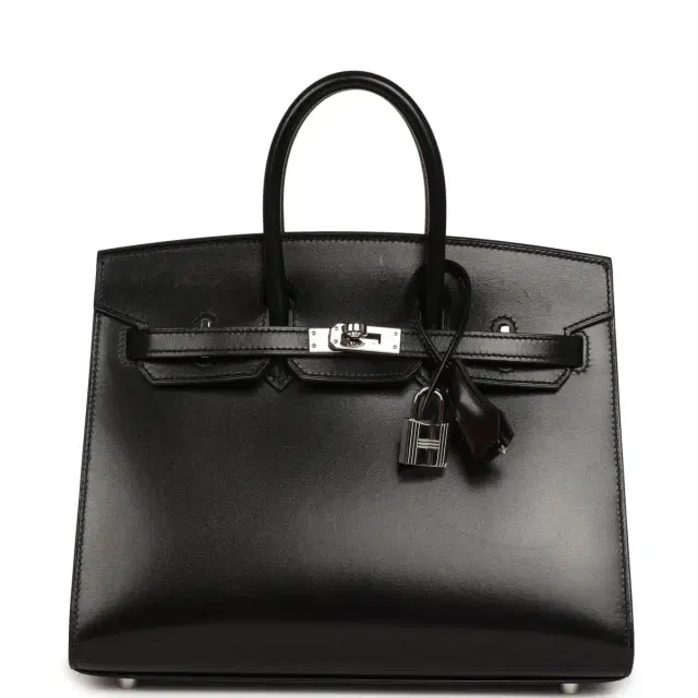 HERMÈS Pre-owned Hermes Birkin Sellier 25 Black Box Palladium Hardware