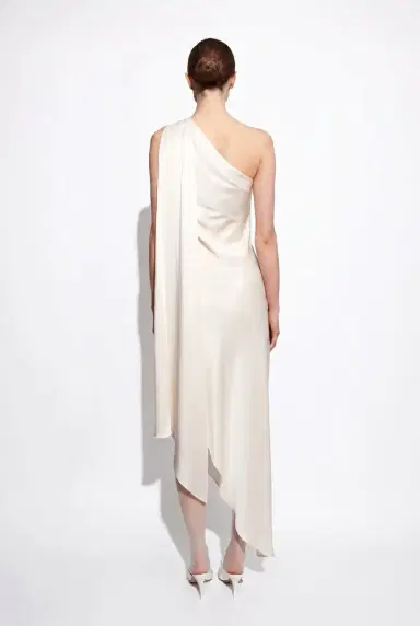 LAPOINTE Lightweight Satin One Shoulder Dress | Thumbnail 2 LAPOINTE Lightweight Satin One Shoulder Dress | Thumbnail 2