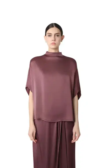 Lapointe Satin Cape Tee | Thumbnail 1 Lapointe Satin Cape Tee | Thumbnail 1