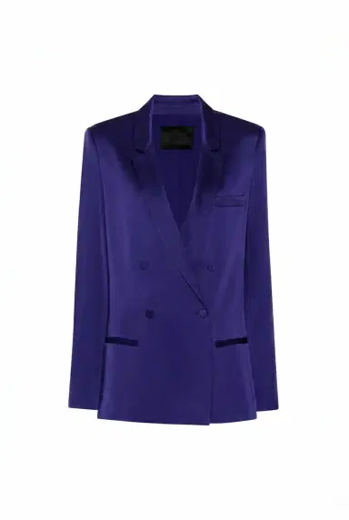 Lapointe Satin Double Breasted Blazer | Thumbnail 3 Lapointe Satin Double Breasted Blazer | Thumbnail 3