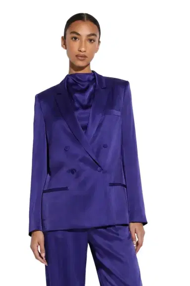 Lapointe Satin Double Breasted Blazer | Thumbnail 1 Lapointe Satin Double Breasted Blazer | Thumbnail 1
