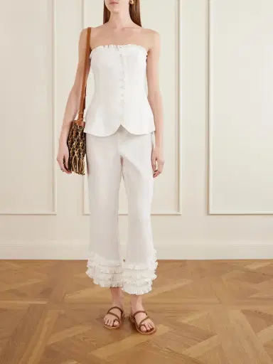 Posse Florence Strapless Ruffled Linen Top | Thumbnail 2 Posse Florence Strapless Ruffled Linen Top | Thumbnail 2