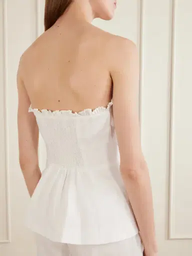 Posse Florence Strapless Ruffled Linen Top | Thumbnail 3 Posse Florence Strapless Ruffled Linen Top | Thumbnail 3